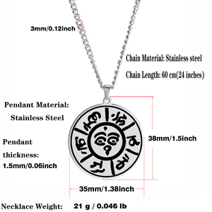 Amuleto Tibetano Mantra Om Mani Padme Hum <span class=keywords><strong>Buda</strong></span> Ojo que Todo lo Ve Collar con Colgante Amuleto de Acero Inoxidable - Product Image 4
