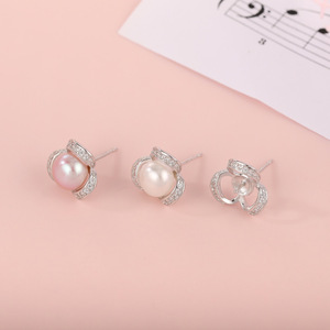 S925 S925 Sterling Silver Pearl Flower Set for Women Fashionable and High End Ladies' Hollowed Out Jewelry DIY <b>Accessories</b> - Product Image 5