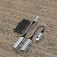 Adaptateur JILIAN 2-en-1 avec sortie DC pour la charge et l'audio, Type-C vers prise casque 3,5 mm, avec charge rapide 60 W, adaptateur audio USB