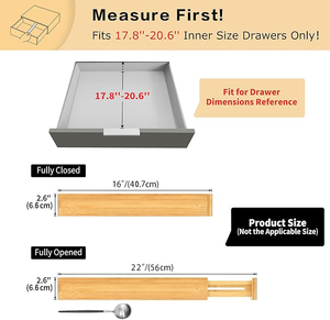 Tre mở rộng nhà bếp ngăn kéo <span class=keywords><strong>Divider</strong></span>(4-Pack) có thể điều chỉnh tổ chức mùa xuân căng thẳng cho đồ dùng - Product Image 4