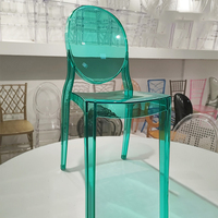 Nouvelle couleur moderne élégant Ghost chaise de salle à manger en plastique acrylique cristal vert empilable chaises de mariage rustiques
