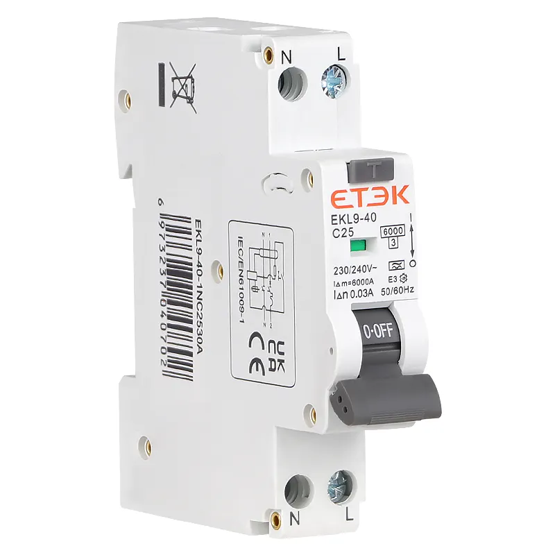 ETEK EKL9-40 Elektronischer Typ 6KA 1P + N 6A-40A 30mA Kurve C Typ A RCBO