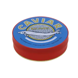 Gunstiger preis gute qualität großhandel runde benutzerdefinierte metall-kaviar-vakuum-blechdose