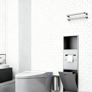 Poubelle murale multifonctionnelle moderne en acier inoxydable à 3 niveaux, porte-serviettes en papier toilette <span class=keywords><strong>pour</strong></span> hôtel - Product Image 5