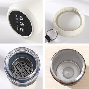 Taza infusora de té de acero inoxidable MHD-20230 304, aislada, con filtro, tapa de rosca, portátil, para el hogar, la oficina, el coche y exteriores - Product Image 1