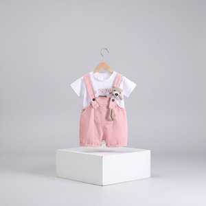 Ensemble deux pièces séparées personnalisable pour bébé : pantalon d'é<span class=keywords><strong>t</strong></span>é léger et <span class=keywords><strong>t</strong></span>-<span class=keywords><strong>shirt</strong></span> à manches courtes + short - Product Image 2