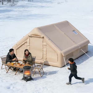 12 ㎡   <span class=keywords><strong>Tente</strong></span> de camping <span class=keywords><strong>gonflable</strong></span> portable en tissu Oxford épaissi toutes saisons, facile à monter, pour 8 à 12 personnes - Product Image 2