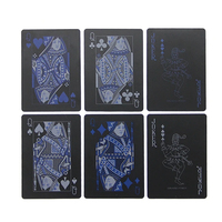 2024 cadeau créatif personnalisé Poker givré durable de haute qualité en plastique PVC Poker étanche noir carte à jouer en gros