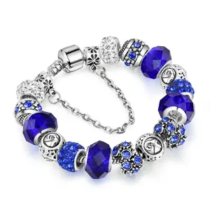 热销高品质时尚饰品12生肖手链深蓝色水晶玻璃手链