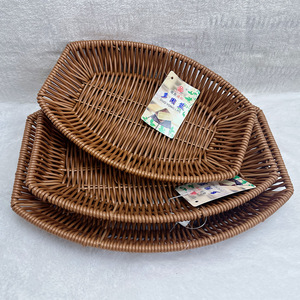 Imitation Rattan Woven Basket Rectangle Eco Friendly Food <b>Container</b> For Snacks Dried Fruit Melon Seeds Storage Baskets - Product Image 2