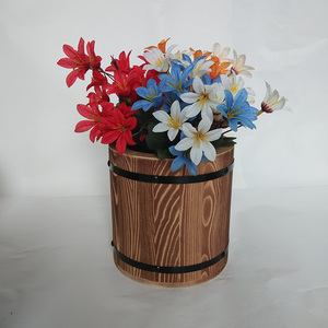 <strong>Rustic</strong> Wood Flower Pot Small Barrel Cup Shaped Office Desktop Succulent <strong>Planter</strong> - Product Image 5