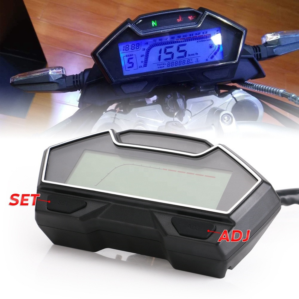 Bike Speedometer Motorcycle Parts Tachometer Lcd Digital Speedometer Odometer Gauge