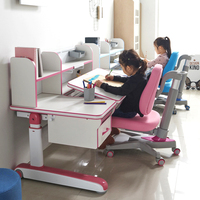 Nouvelle table d'étude ergonomique réglable en hauteur au design moderne, bois + acier, pour enfants, maison, bureau, chambre, école, facile à utiliser