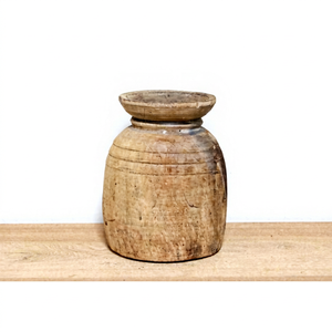 Vase à fleurs en bois vintage himachali, fait main, rustique, décoratif, pour suspendre au mur, pots à fleurs, décoration intérieure - Product Image 1