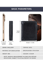 Dompet Pria Baellerry Desainer Portomonee Retro Trifold Kulit PU Tempat Kartu Dompet Mewah Tipis dengan Kantong Koin