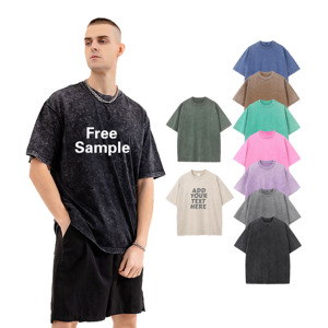 T-shirt vintage vierge 270 g/m² délavé à l'acide, coupe oversize en coton épais, vente en gros, personnalisable, streetwear <span class=keywords><strong>pour</strong></span> hommes - Product Image 1