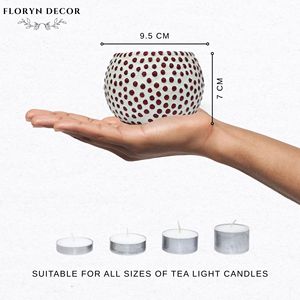 Handcrafted <b>Red</b> Dot Mosaic Glass Jar Soy Wax Scented <b>Candle</b> Premium Home Fragrance <b>Candle</b> for Festive Decor Gifts and Wholesale - Product Image 4