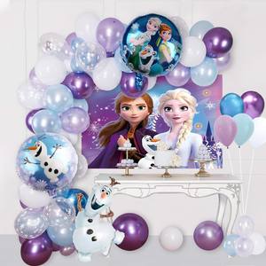 Juego de globos de látex de papel con tema congelado hielo nieve Elsa Anna decoración para fiesta de <span class=keywords><strong>Feliz</strong></span> <span class=keywords><strong>Cumpleaños</strong></span> conjunto de fondo de globos - Product Image 2