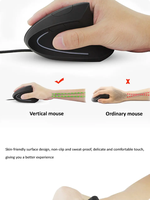 2026 Desain Ergonomis USB RGB Nirkabel Tangan Kanan Vertikal Mini 5.0 Mouse Optik 3000 DPI Gaming untuk Komputer PC Laptop