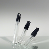 Mini flacon de parfum cylindrique transparent de 3 ml, atomiseur de luxe vide, flacon vaporisateur à pompe, col serti, bouchon en plastique, diffuseur à bâtonnets