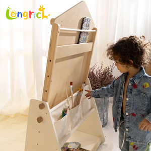 <span class=keywords><strong>Torre</strong></span> di Apprendimento Regolabile con Lavagna Montessori in Legno Ecologico con Lavagna Bianca e Nera per Bambini - Product Image 3