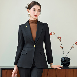 Women's Suit Set Red Black Polyester Elegant Autumn Full Sleeve Anti-Wrinkle Office Wear - Product Image 2
