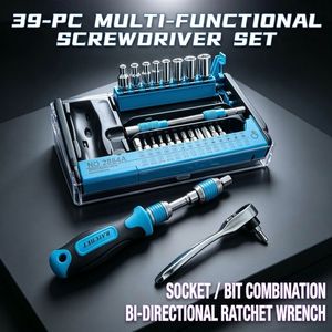 Juego de Destornilladores con Trinquete Profesional Fixtec de 39 Piezas, con Llave de Trinquete Bidireccional, Acero al Cromo Vanadio, Estuche Rígido - Product Image 1