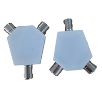 Connecteur plat à trois voies en ABS et métal, un port mâle se connecte à deux ports femelles, adaptateur TV 9,5 mm mâle vers double femelle