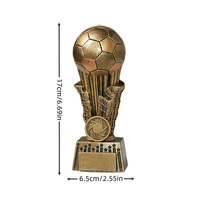 Trophée de football en résine pour compétition, design étoile, prix personnalisable pour le gagnant