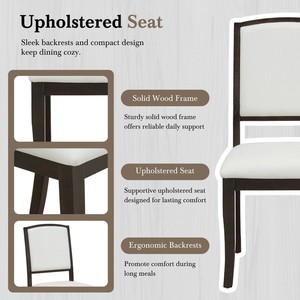 Modern Adjustable Wood Dining <b>Table</b> Set 5-Piece with 4 Upholstered Chairs 16-Inch Removable Leaf Compact Design for <b>Small</b> Spaces - Product Image 4