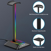 Support de casque de jeu RGB New Bee Z8 avec 2 ports USB, support d'affichage élégant, base en caoutchouc antidérapante pour les joueurs
