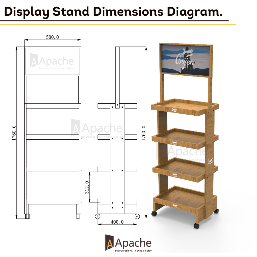 Apache Customized Wood Modern Pet Food Display Stand with Foldable Design and Quick Installation for Supermarket Shelves — view 2