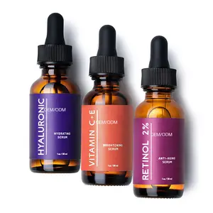 Private Label Korean Skin Brightening Vitamin C Serum Face Acne Treatment Rose Oil Plant Stem Cell Anti Aging Serum