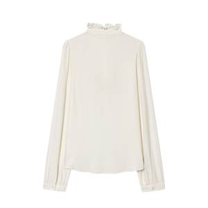 <span class=keywords><strong>Camicetta</strong></span> Personalizzata Primavera 2026 Tinta Unita - Camicia a Maniche Lunghe <span class=keywords><strong>con</strong></span> Colletto a <span class=keywords><strong>Balze</strong></span> e Dettaglio Volant, OEM/ODM da Fabbrica di Abbigliamento Cinese - Product Image 4