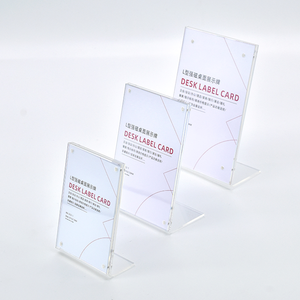 Commercio all'ingrosso su misura A4 A5 <span class=keywords><strong>A6</strong></span> a forma di L supporto acrilico trasparente Poster cornice Display pubblicità segno di plastica per la vendita - Product Image 2
