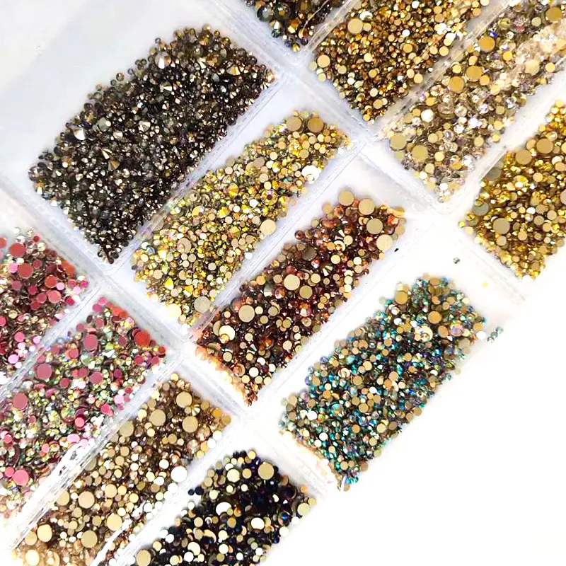 Mix Grootte 2028 Plaksteen Nail Crystal Strass Glas Niet Hotfix Nail Art Rhinestone Voor Sieraden Maken