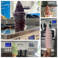 SPACE Pompe à air au sol Alimentation 3 saveurs Yaourt glacé acai Machine à crème glacée molle