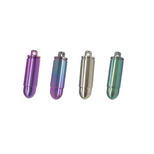 弾丸型チタン合金防水防塵カプセル密閉チタンピルケースチタン金属アウトドアEDC収納容器 - Product Image 1