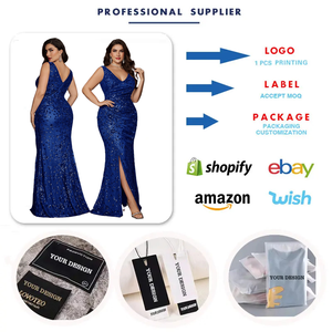 LY2096D Luxus Plus Size Kleider für Frauen Abendkleider Elegante V-Ausschnitt lange Pailletten Ballkleid Frauen Brautjungfer kleider Hochzeit - Product Image 3