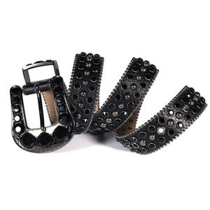 Nuevo estilo <span class=keywords><strong>All</strong></span> <span class=keywords><strong>Black</strong></span> Bling Mens Christmas Rhinestone Cinturones Diamante Cristal y remache Tachonado Rock <span class=keywords><strong>Star</strong></span> Cinturón de cuero - Product Image 3