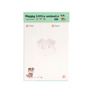 80sheets Cute Animal Print Hardcover Tearable Lined <b>Memo</b> <b>Pads</b> Title Date Bar Portable for Office/School Daily - Product Image 6