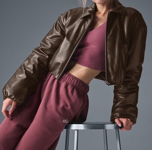 Cappotto corto personalizzato in ecopelle da donna con Bomber Oversize in <span class=keywords><strong>pelle</strong></span> sintetica con tasca laterale - Product Image 1