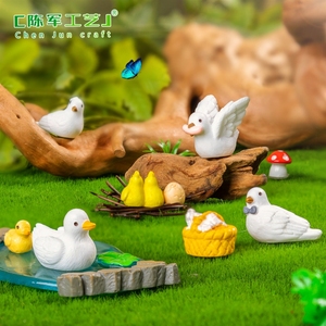 Micro-paesaggio in muschio Weij, grazioso uccellino che si nutre, accessori decorativi fai-da-te per giardinaggio, mini ornamenti da appendere - Product Image 2