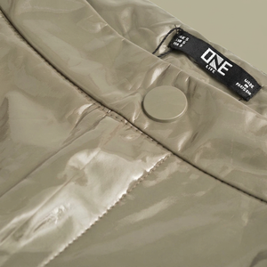 Pantalones de Cintura Alta, de Cuero de la Mejor Calidad, Color Sólido, Corte Regular, Largos, Estilo Casual, Elásticos, Transpirables para Invierno - Product Image 3