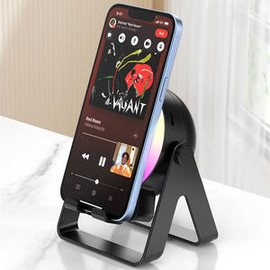 Nuovo Supporto per Telefono Cellulare Wireless a Induzione Stereo 2026, Mini Altoparlante Portatile da Scrivania con LED RGB - Product Image 4