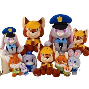 ตุ๊กตาใหม่มาแรง จูดี้ กระต่ายตำรวจจากภาพยนตร์ซูโทเปีย นั่งได้ น่ารัก พร้อมนิค จิ้งจอกน้อย ตุ๊กตาสัตว์น่ารัก ของเล่นตุ๊กตาแบบมีสายคล้องคอ ดีไซน์สร้างสรรค์ - Product Image 1