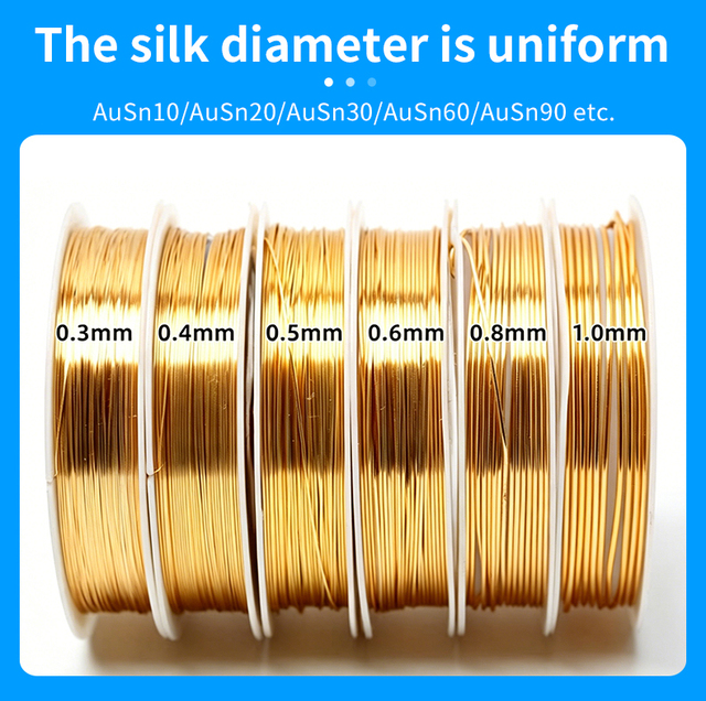 High Electrical Conductivity Gold-Tin Wire for Chip Bonding, Lid Sealing, High-Temperature Solder & Fluxless Bonding