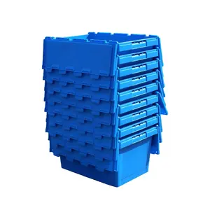 High Quality Nesting Crates Attached Lid Pp Logistic Transport Plastic And Stackable Plastic Solid Box Recyclable