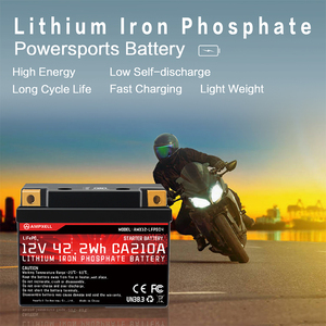 Batería AMPXELL para Motocicletas y Deportes de Motor, 12V, 3.5Ah, 45Wh, CA210A, Ciclo Profundo, LFP, para Arranque y Generador, AMX12-35FQ - Product Image 4