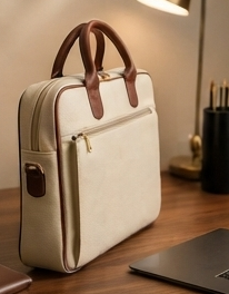 Porte-documents en cuir de veau pleine fleur pour ordinateur portable, sacs de direction pour les affaires et le travail - Product Image 3